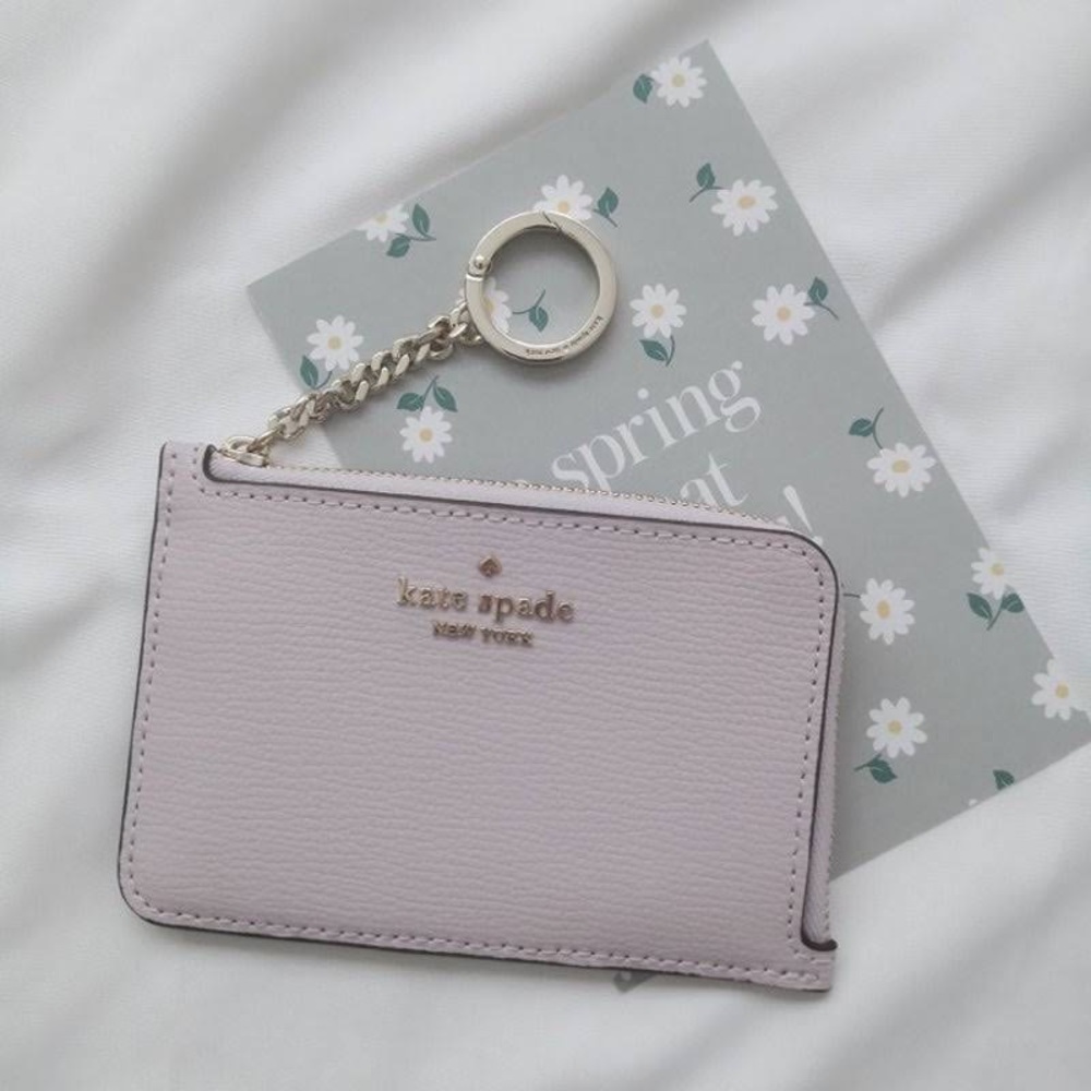 kate spade light lavender card holder keychain